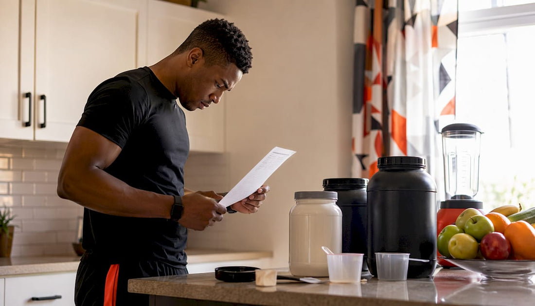 Nutritionist reviewing protein powder lab report