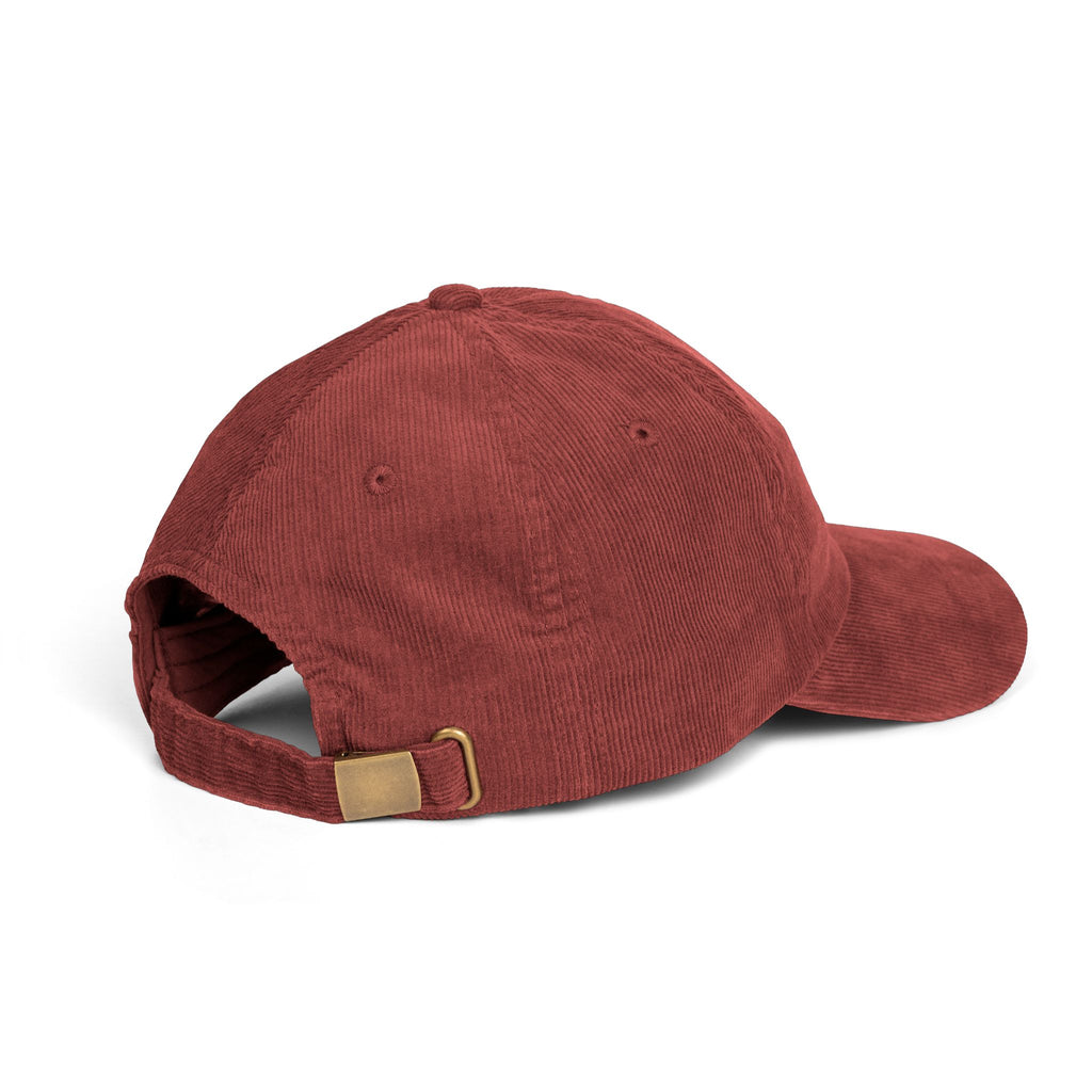White HustleFuel Flame  Embroidered Corduroy Cap