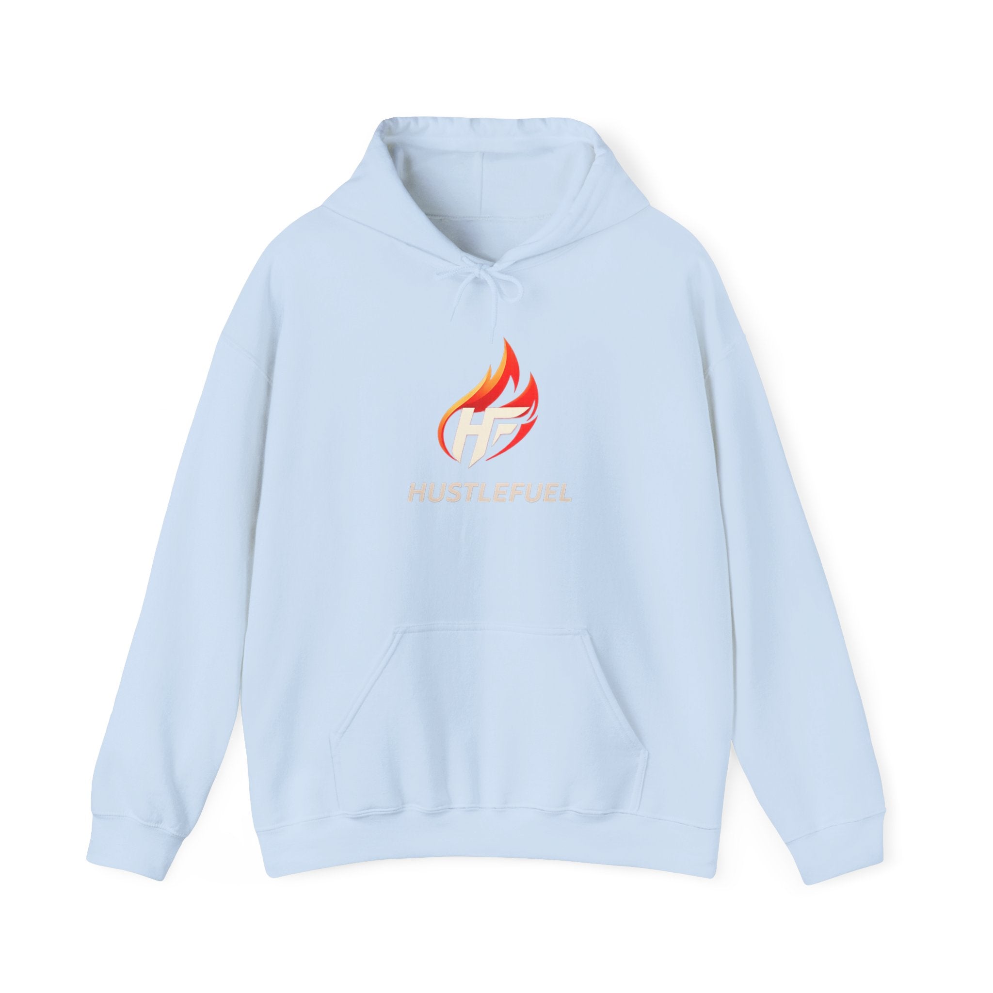 HustleFuel Flame Logo Hoodie — Motivational Athletic Pullover