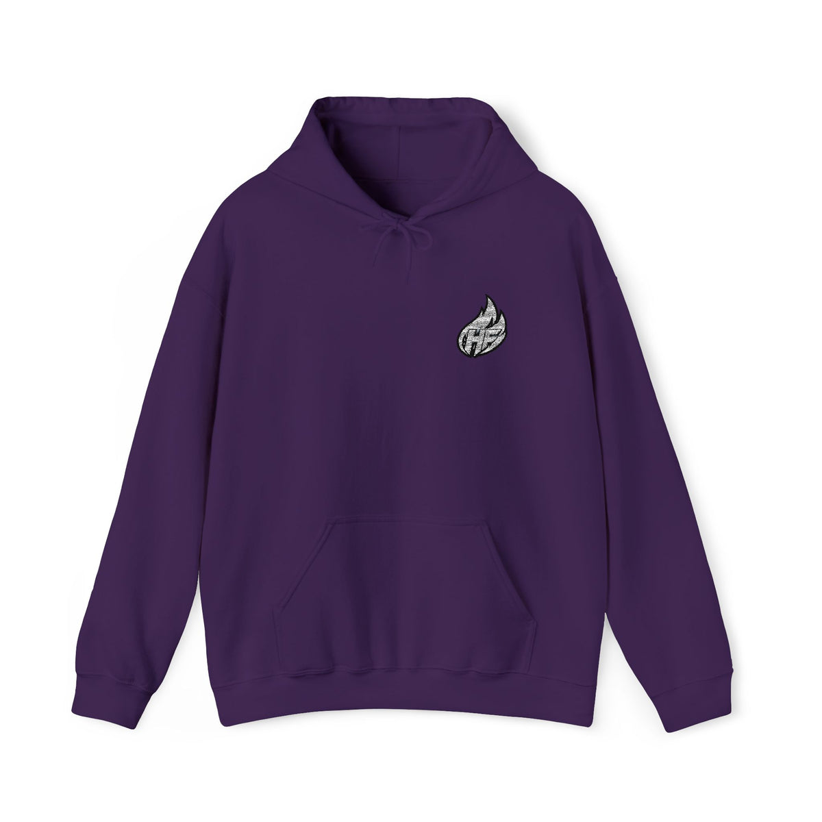 White HustleFuel Logo Embroidered Unisex Heavy Blend™ Hooded Sweatshirt