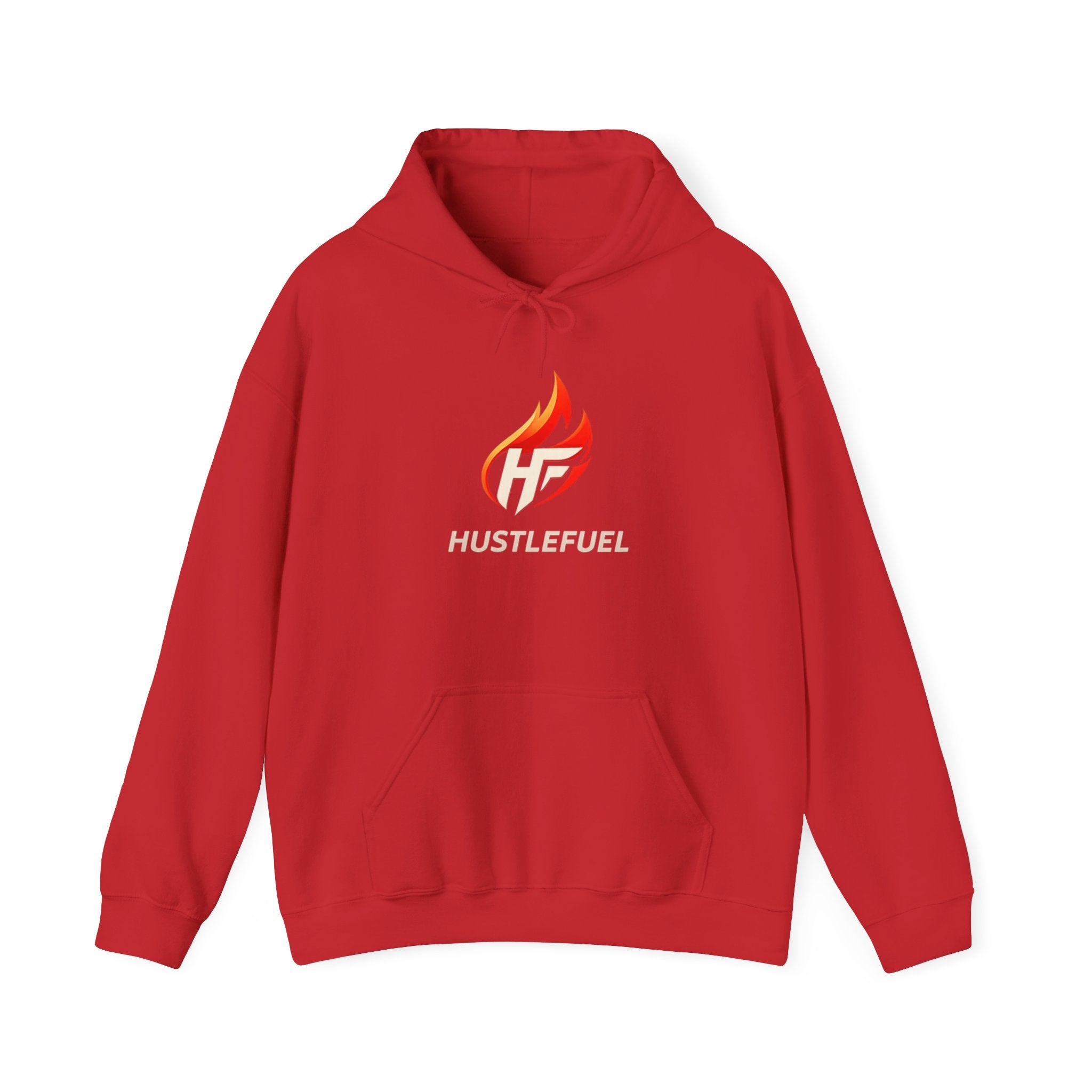 HustleFuel Flame Logo Hoodie — Motivational Athletic Pullover