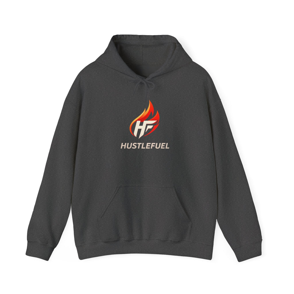 HustleFuel Flame Logo Hoodie — Motivational Athletic Pullover