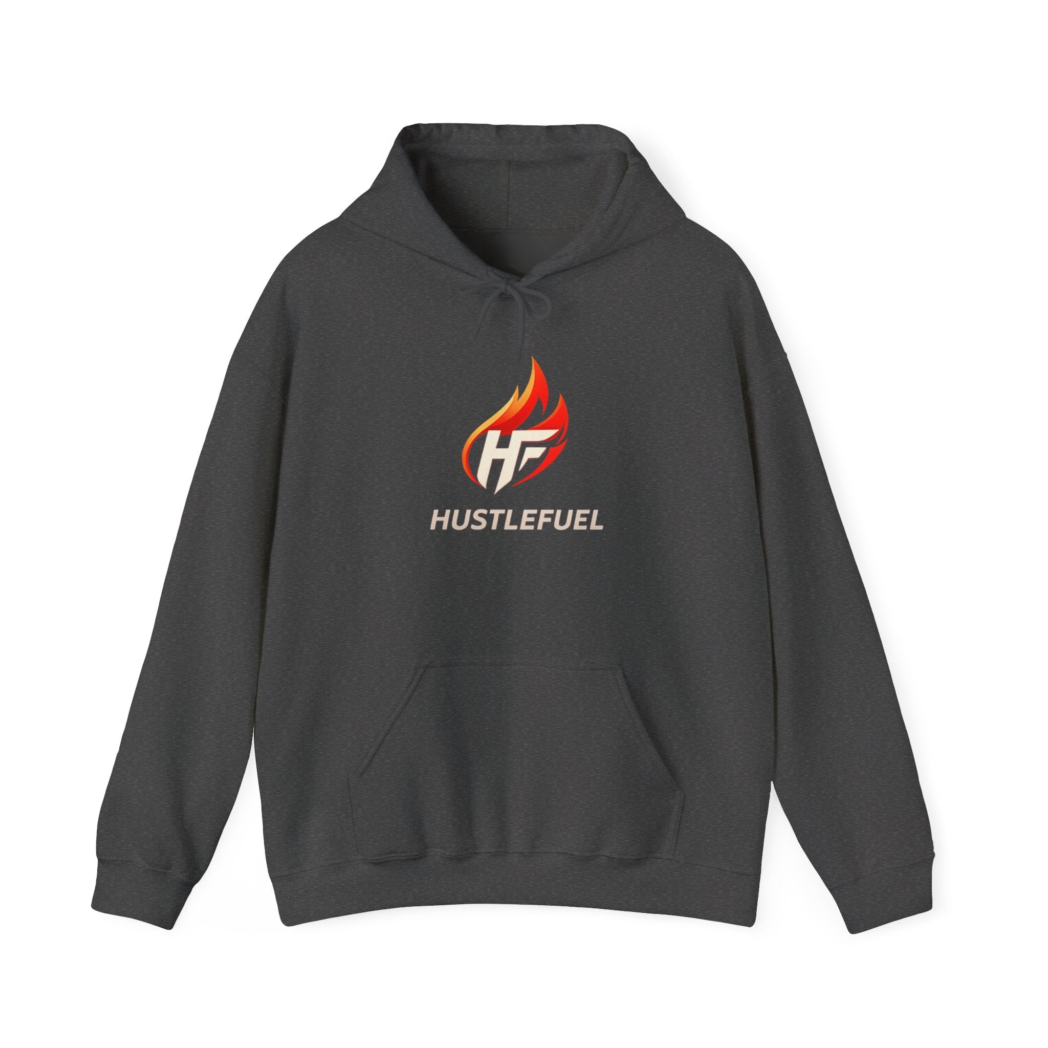 HustleFuel Flame Logo Hoodie — Motivational Athletic Pullover