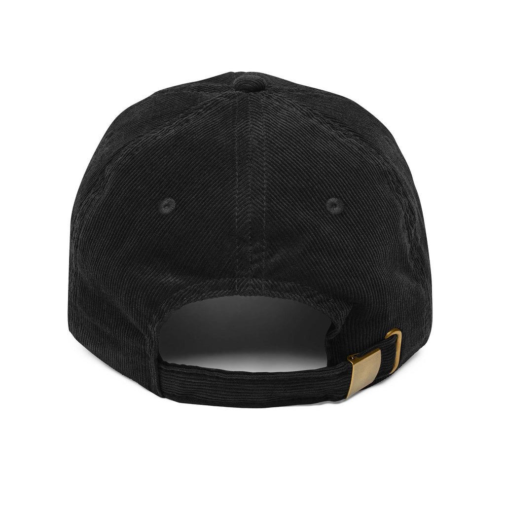 White HustleFuel Flame  Embroidered Corduroy Cap