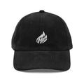 White HustleFuel Flame  Embroidered Corduroy Cap