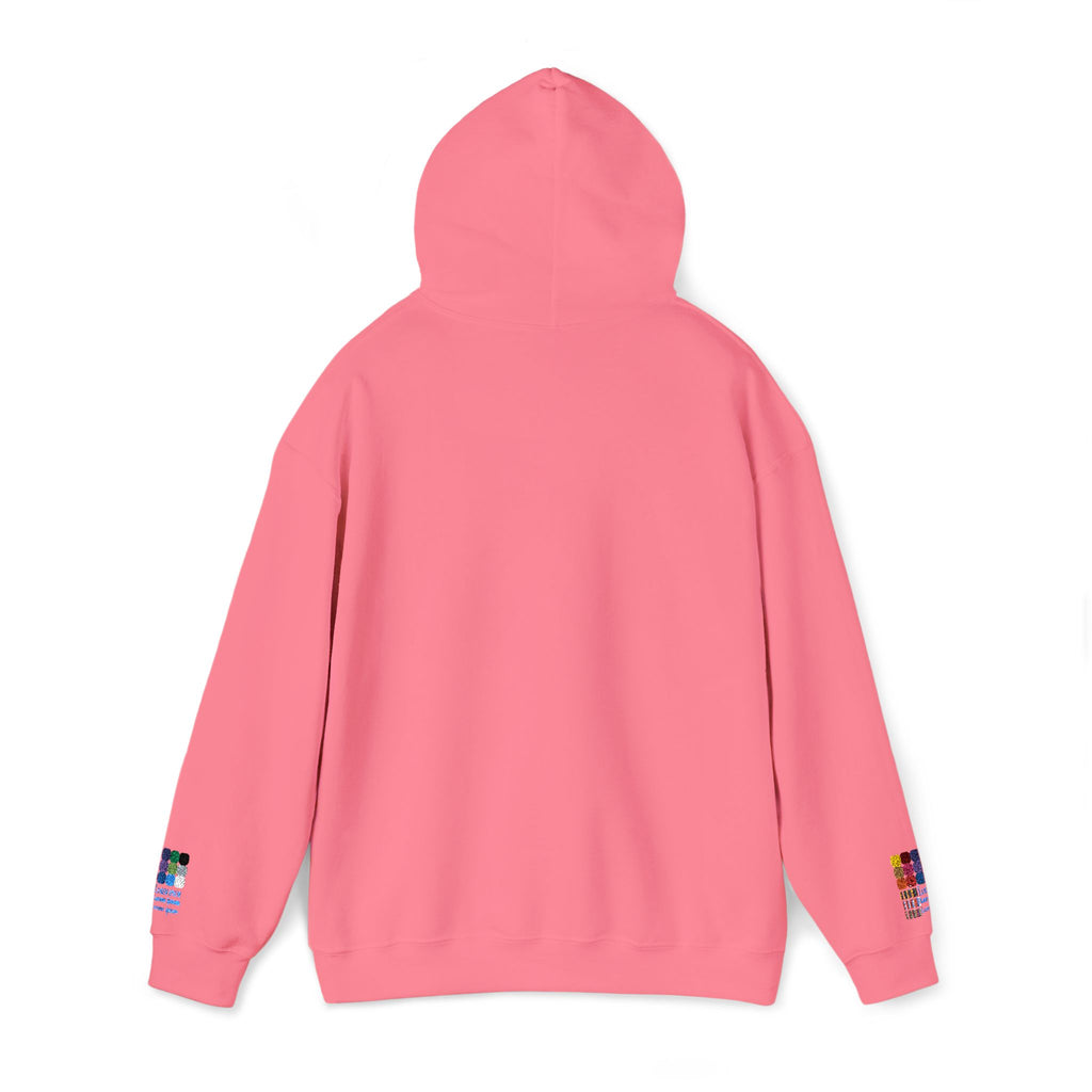 White HustleFuel Logo Embroidered Unisex Heavy Blend™ Hooded Sweatshirt