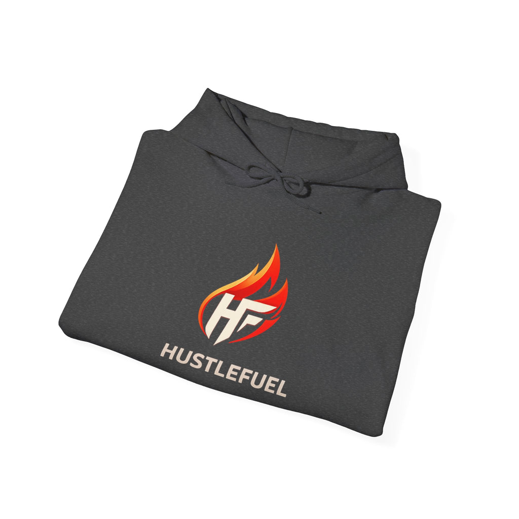 HustleFuel Flame Logo Hoodie — Motivational Athletic Pullover