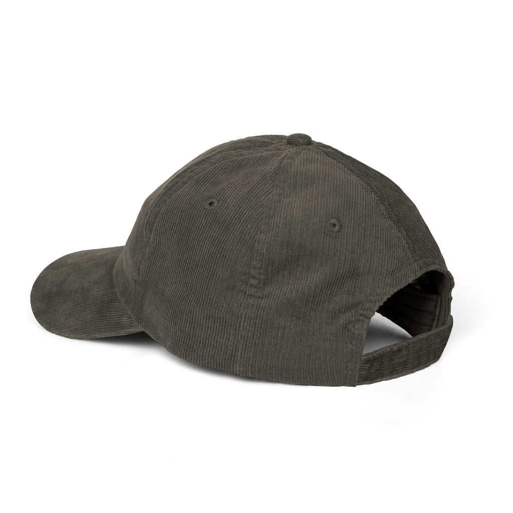 White HustleFuel Flame  Embroidered Corduroy Cap
