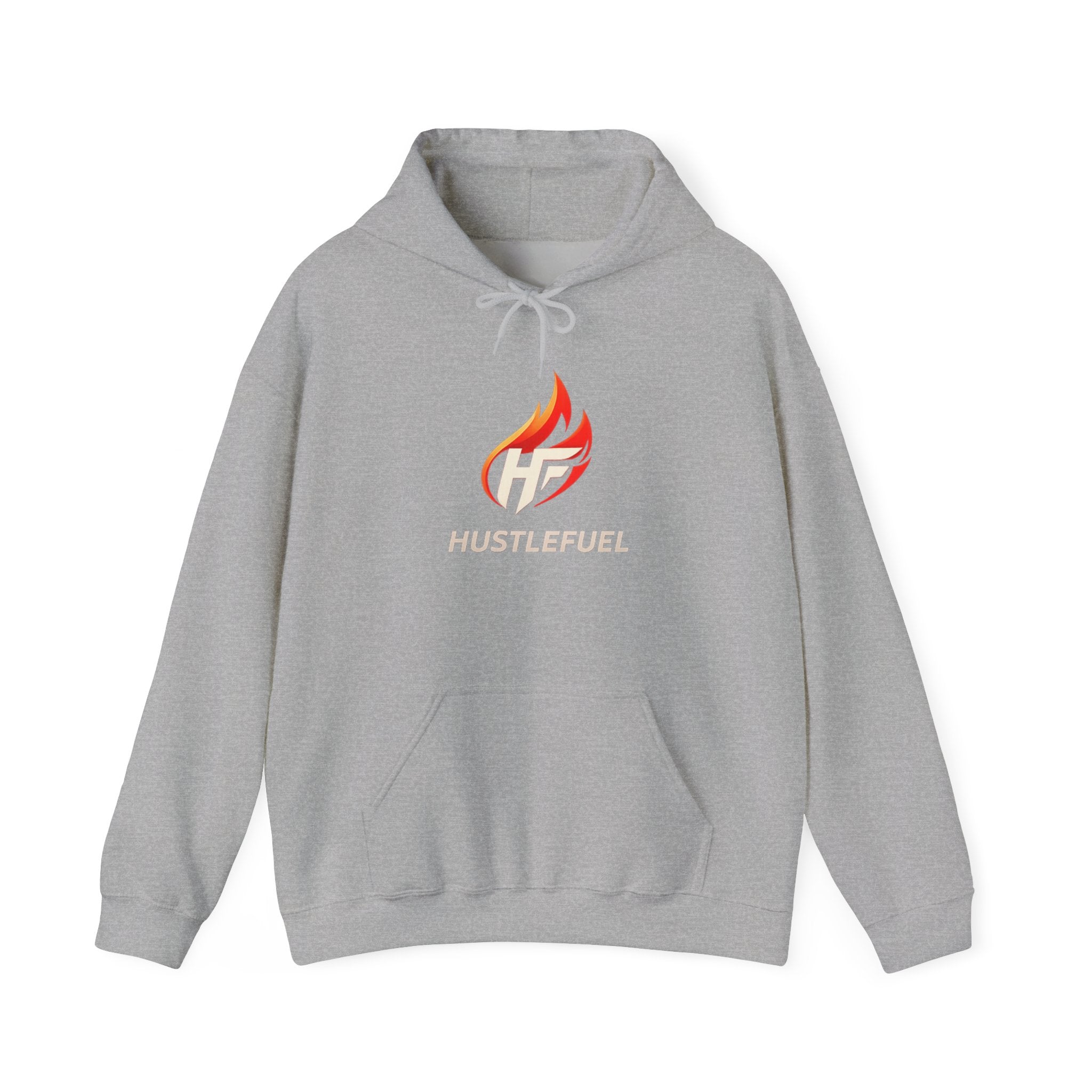 HustleFuel Flame Logo Hoodie — Motivational Athletic Pullover