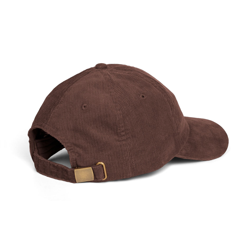 White HustleFuel Flame  Embroidered Corduroy Cap