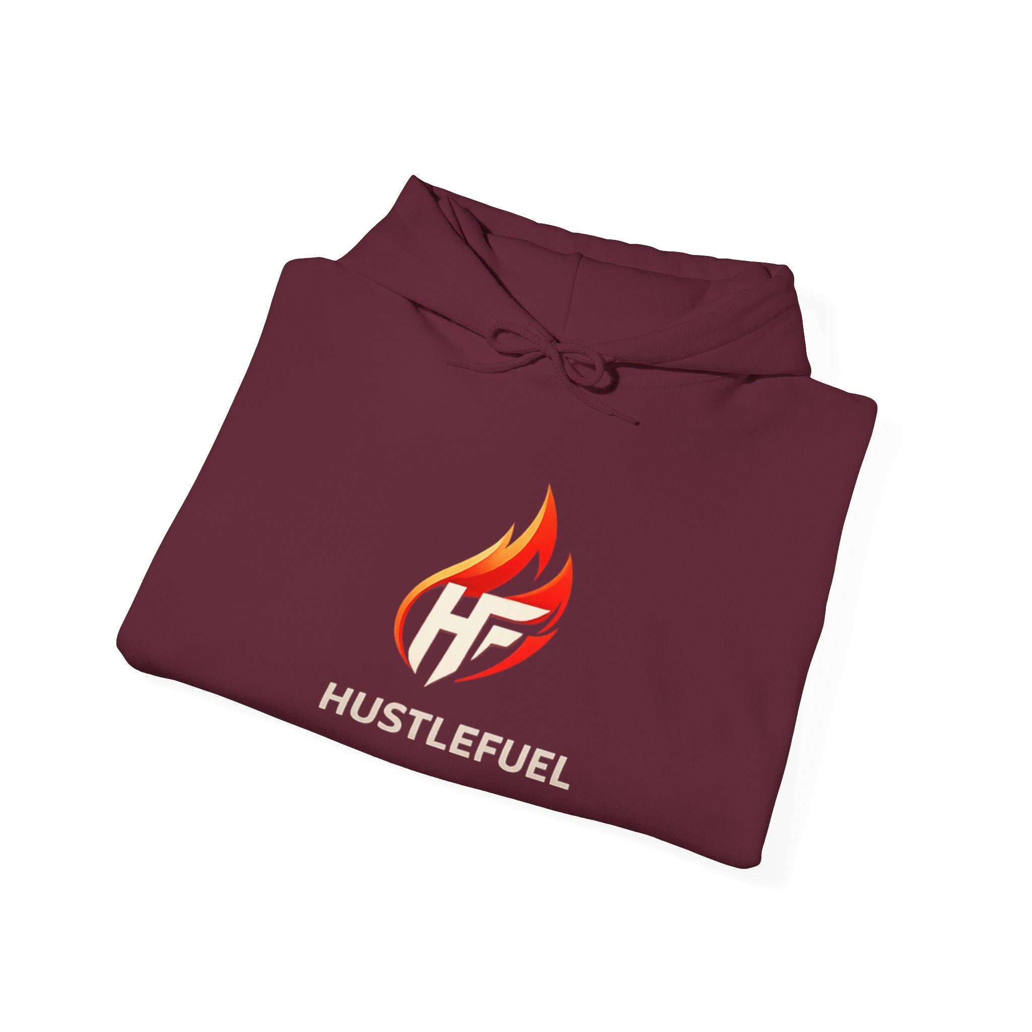 HustleFuel Flame Logo Hoodie — Motivational Athletic Pullover