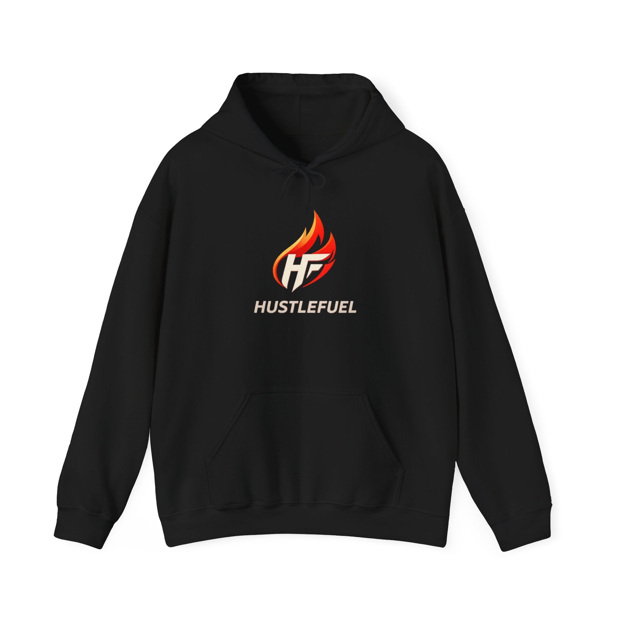 HustleFuel Flame Logo Hoodie — Motivational Athletic Pullover