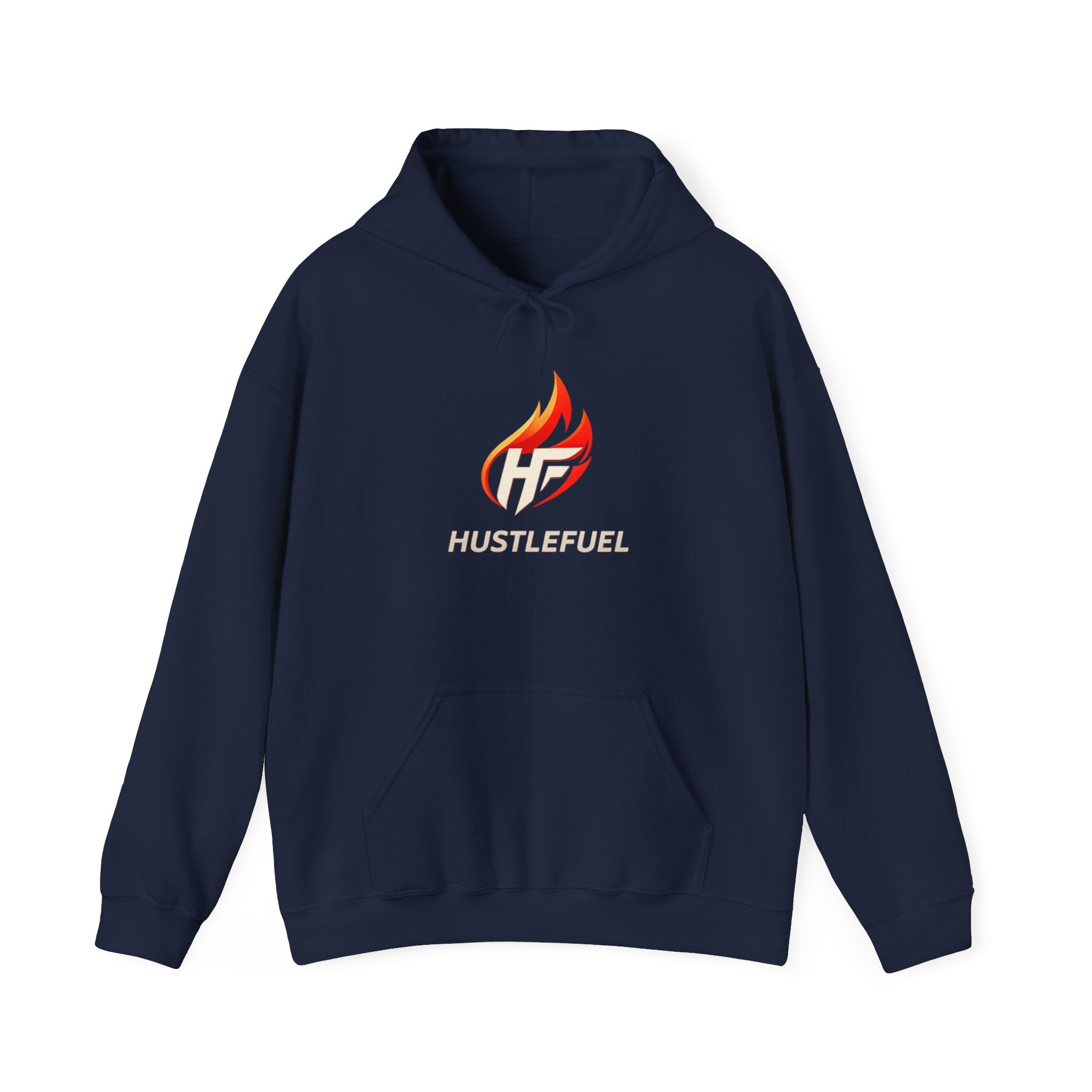 HustleFuel Flame Logo Hoodie — Motivational Athletic Pullover