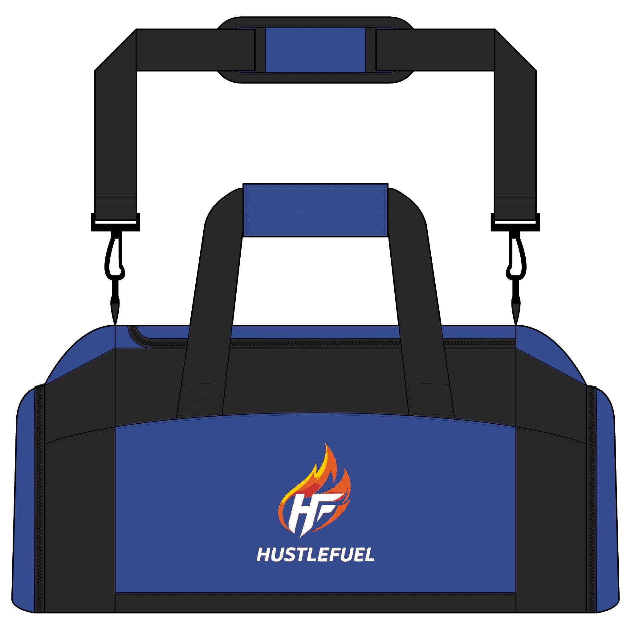 Embroidered HustleFuel Logo Gym Bag — Durable Sports Duffle for Workouts & Travel