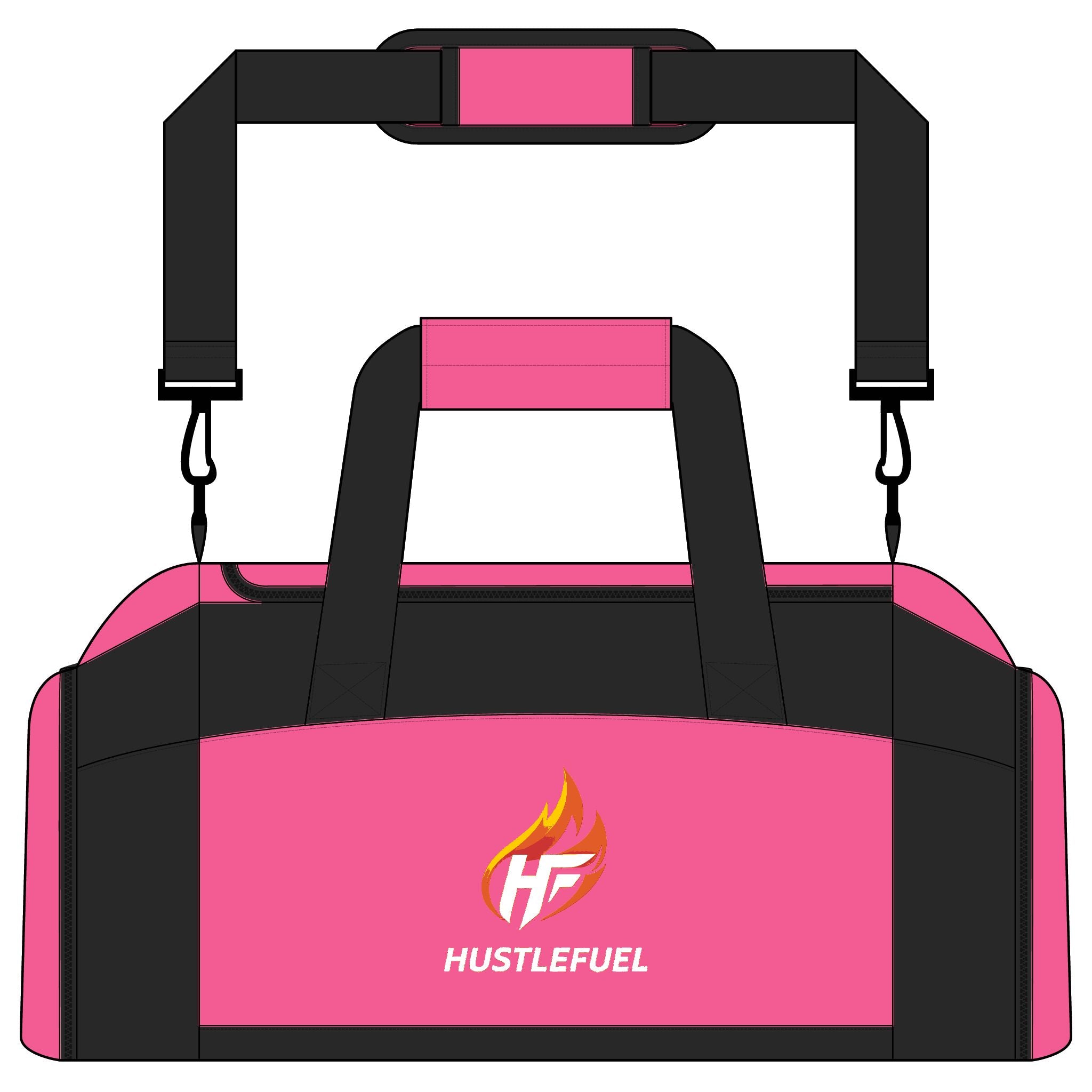 Embroidered HustleFuel Logo Gym Bag — Durable Sports Duffle for Workouts & Travel
